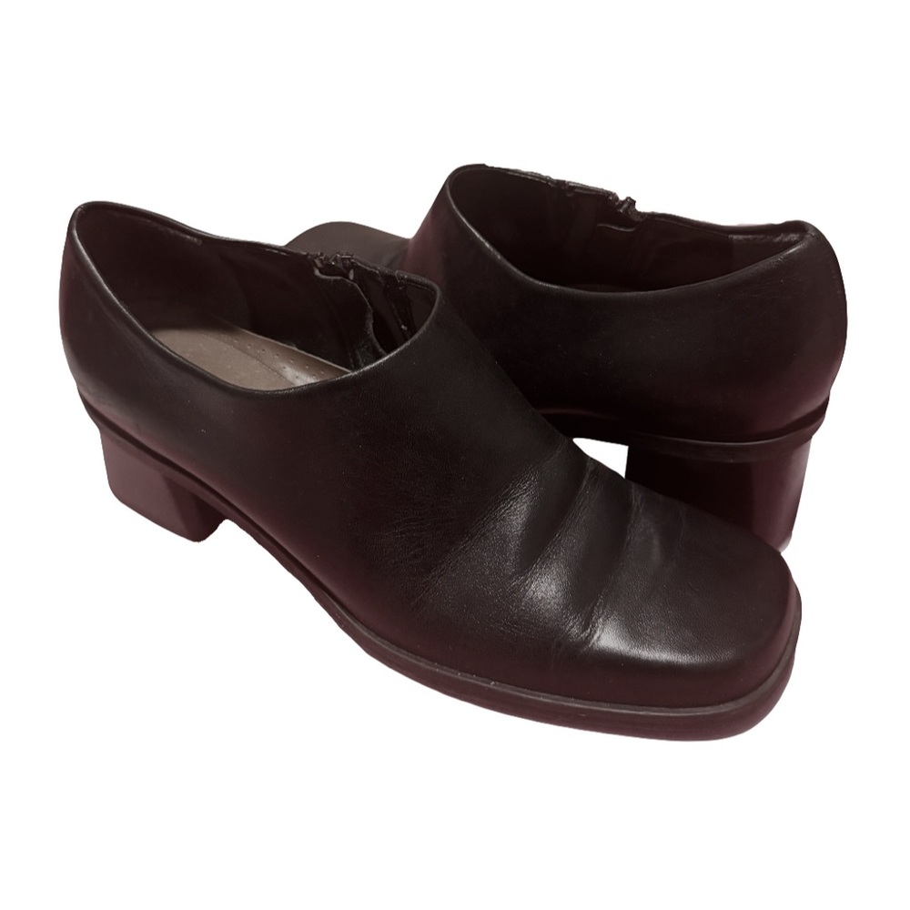 Naturalizer Heeled Ankle Booties Women’s size 8 Black Leather Boots Vintage Y2K